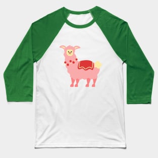 Cute Christmas Lama Baseball T-Shirt